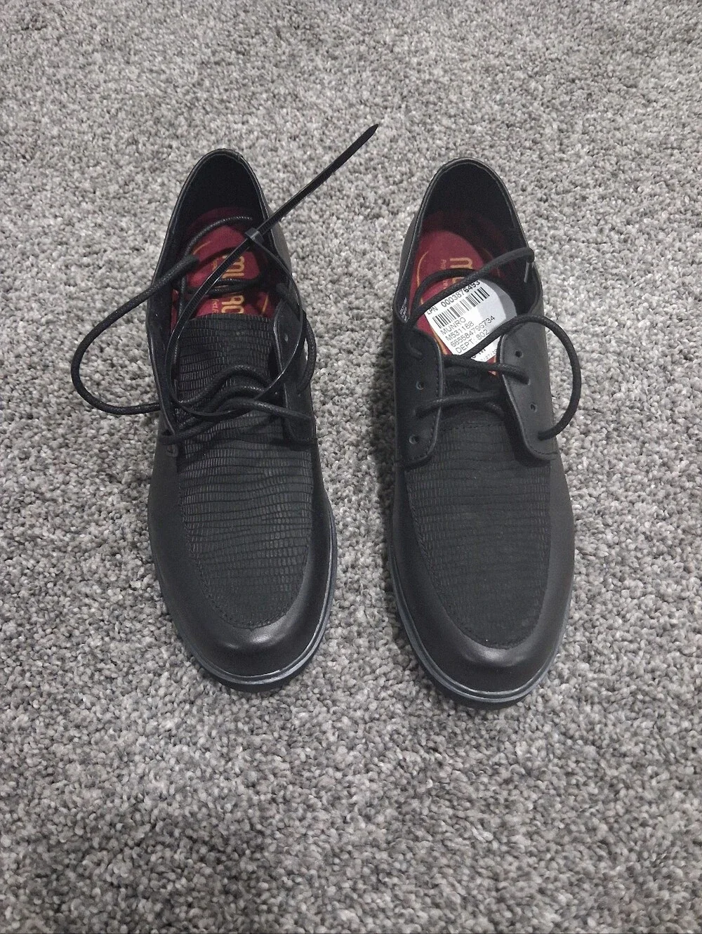 Munro Ronnie Black Lizard  Oxford Loafer Sizr 7.5 NWT